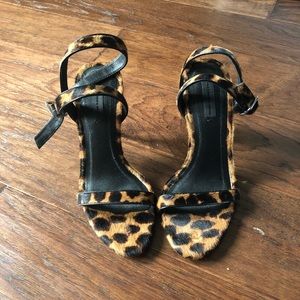 Cheetah print heeled sandals